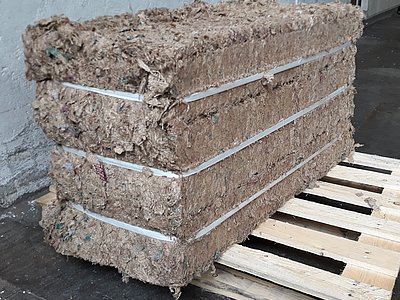 Nahaufnahme von Jute Fasern Ballen 